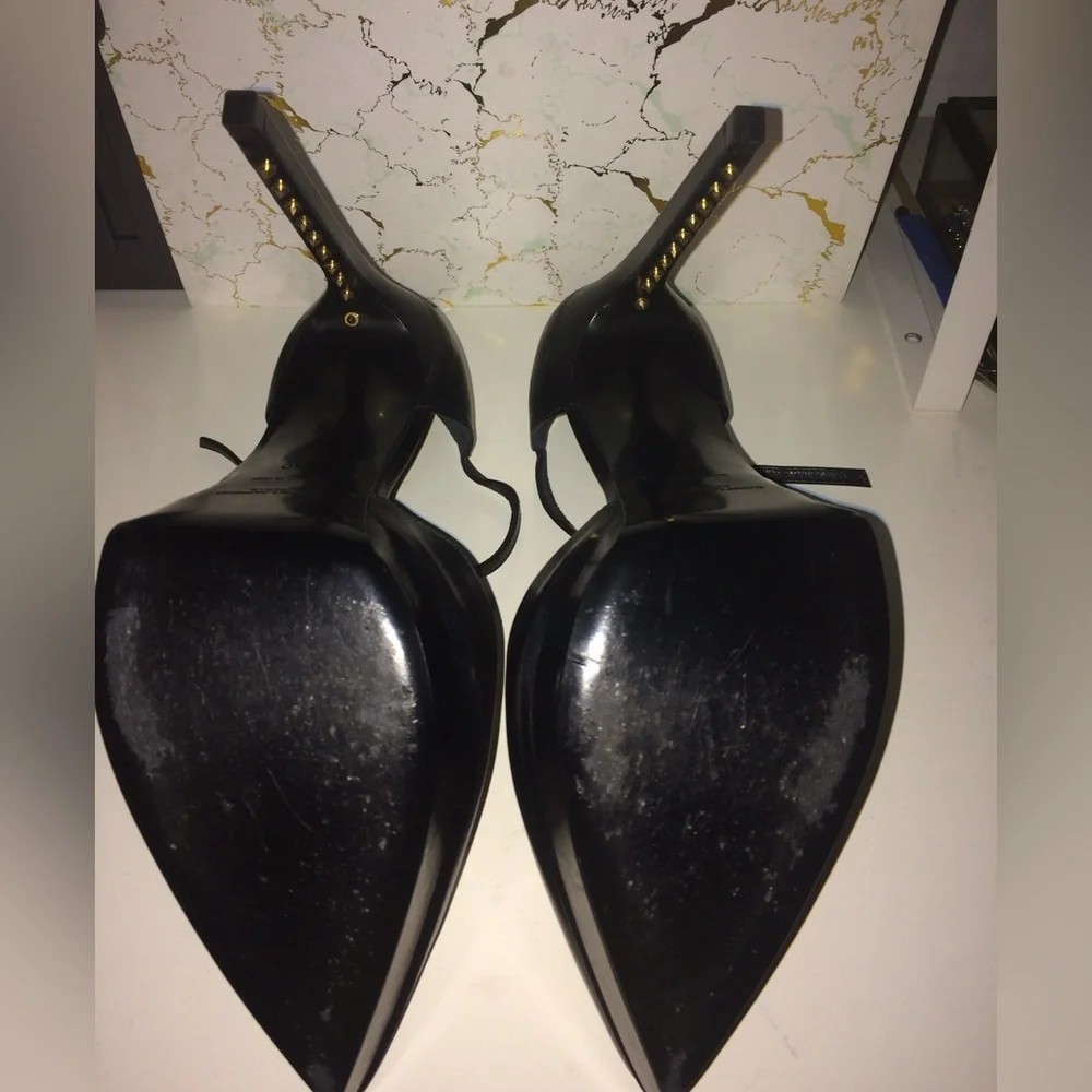 EUC Saint Laurent Janis Black Women's Studded Platform Heels - Picture 8 of 11